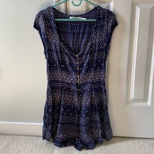 Kimchi Blue Medium Printed Navy/White Romper